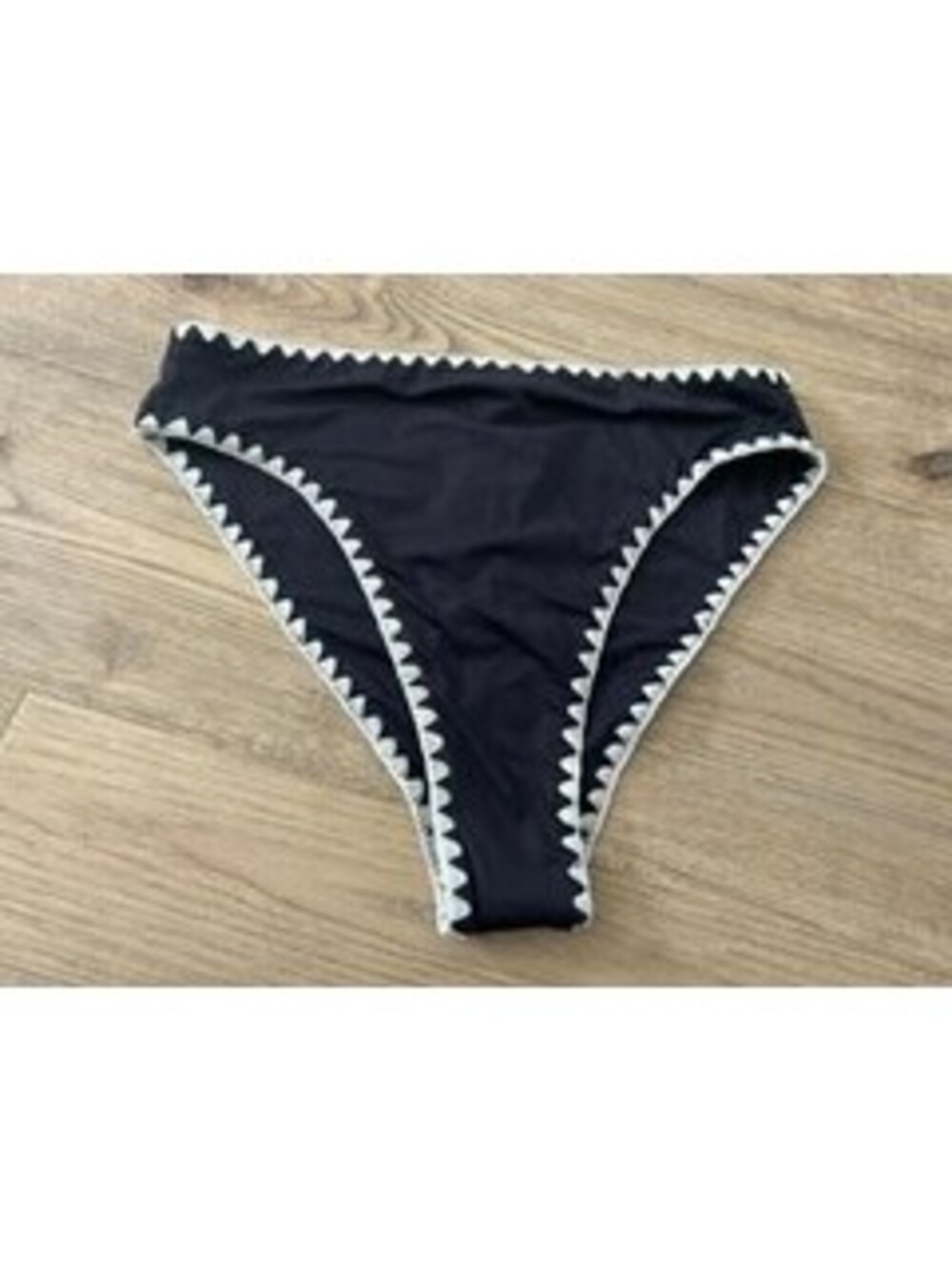 L Space Womens Black Whipstitch High Waisted Bikini Bottom Swimwear Size L NWT